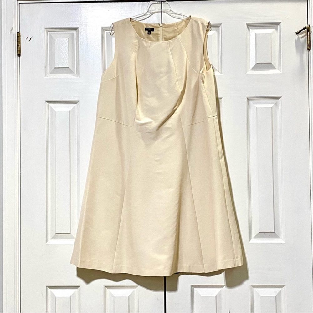 Talbots Cream Cotton & Silk blend Sleeveless Dress